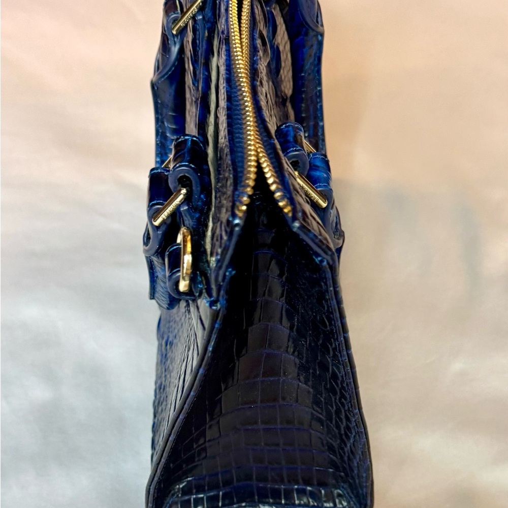Brahmin Blue Croc-Embossed Satchel - Picture 3 of 10
